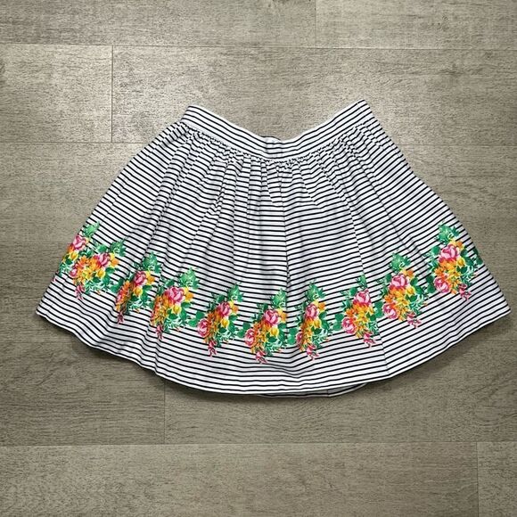 Janie & Jack Striped Floral Boarder Skirt in Midsummer Garden, Girls 10 - Picture 4 of 14